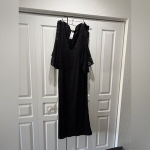 Elegant Black Lace Off-Shoulder Dress